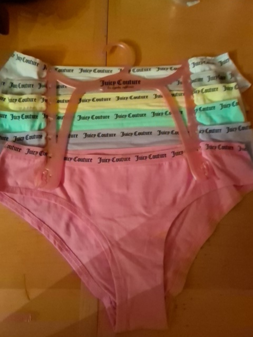 Juicy Couture Pink Briefs with Rainbow Branded Waistband